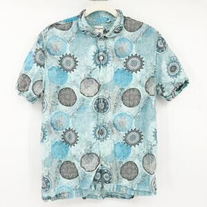 Murano Baird Mcnutt Mens Beachy‎ Slim Fit Mandala 100% Linen Button Up Shirt XL